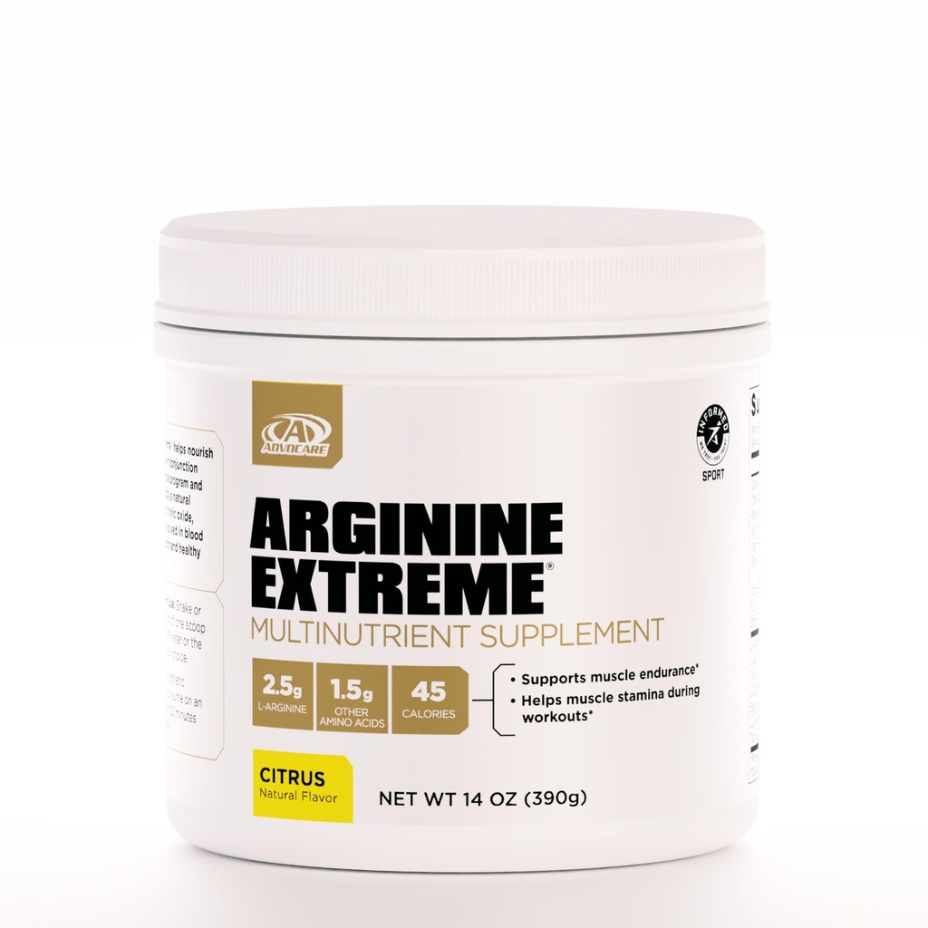 AdvoCare Arginine Extreme Multinutrient 보충교재 - 전 운동 아미노산 보충교재 - 지원 Stamina & Endurance* - 포함 비타민 B-12, L 아르기닌 & 더 많은 것 - 감귤류, 14 oz