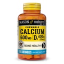 MASON NATURAL 칼슘 600 mg 비타민 D3, 100 일 공급, 지원 건강한 뼈 & 정상적인 근육 기능, 커피 모차 풍미, 100개의 Chewables