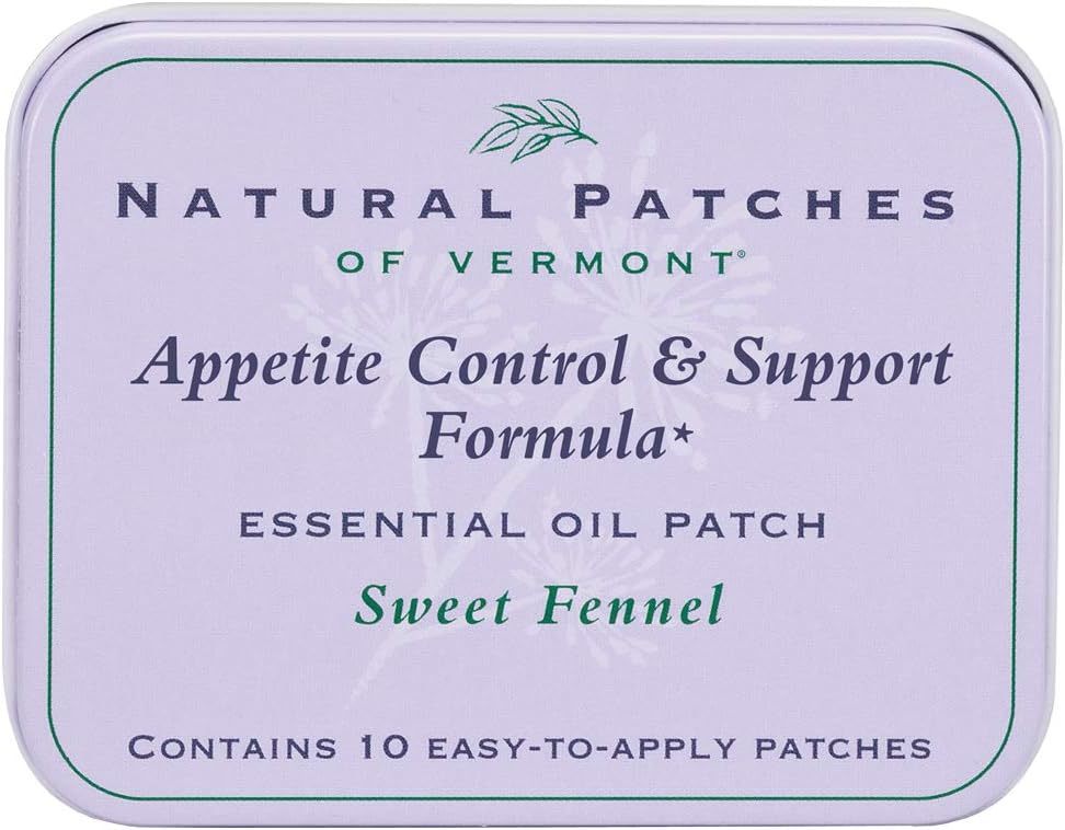 Vermont Appetite Suppressant Essential Oil Body Patch의 천연 패치, 달콤한 Fennel, 10-Count Tin