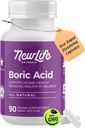 NewLife 자연 - 의학 급료 붕산 질 좌약 - 600mg - 100% 순수한 여자 PH 균형 알약 - 효모 감염, BV - 90의 캡슐: 미국에서 만드는
