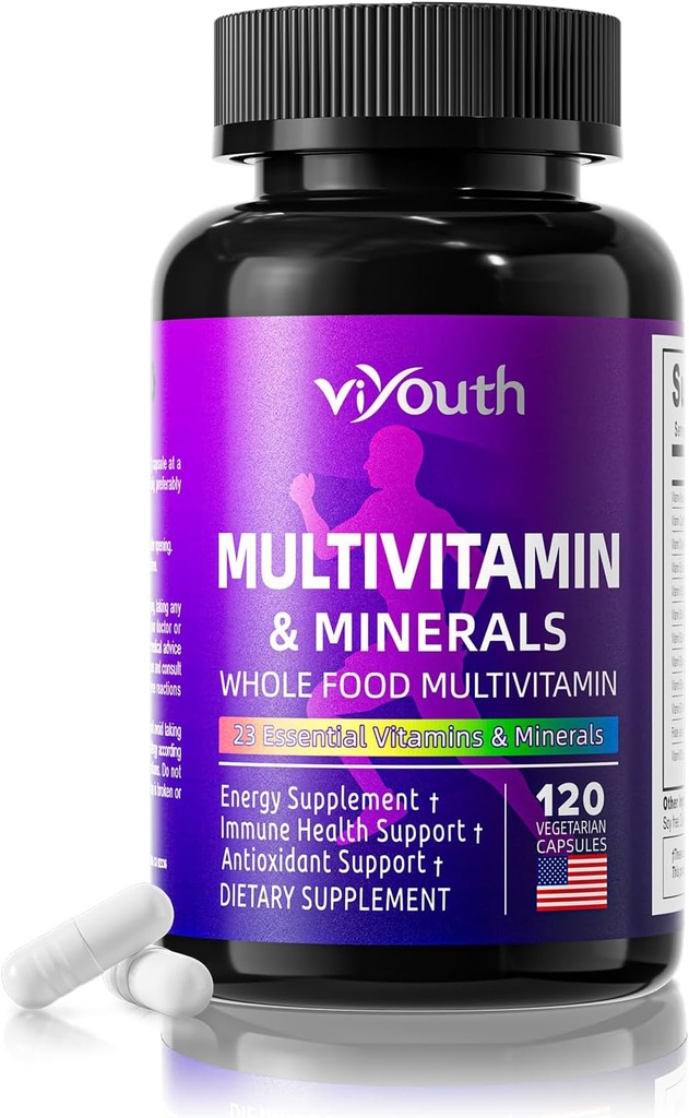 여자와 남자를 위한 Multivitamin는, 13의 근본적인 비타민, 9개의 무기물, Ashwagandha 및 Choline를 봉사하고, 활력을 유지하고 피부 건강을 개량하는, 120의 캡슐을 유지합니다