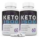 Justified Laboratories (2 팩 고급 Keto 1500 Keto 알약 1275MG 새로운 & 향상된 공식 포함 Apple Cider Vinegar Extra Virgin Olive Oil Powder Green Tea Leaf 120 캡슐