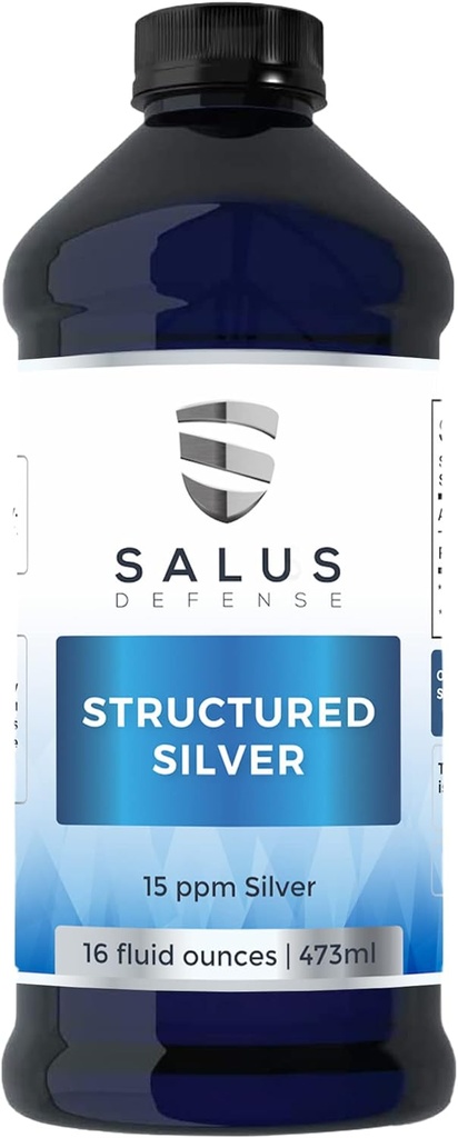 Structured Silver Liquid - 15ppm Advanced Structured Silver Technology의 일일 면역 지원 보충 - 모든 첨가물이 없습니다 - 16 Ounce Bottle
