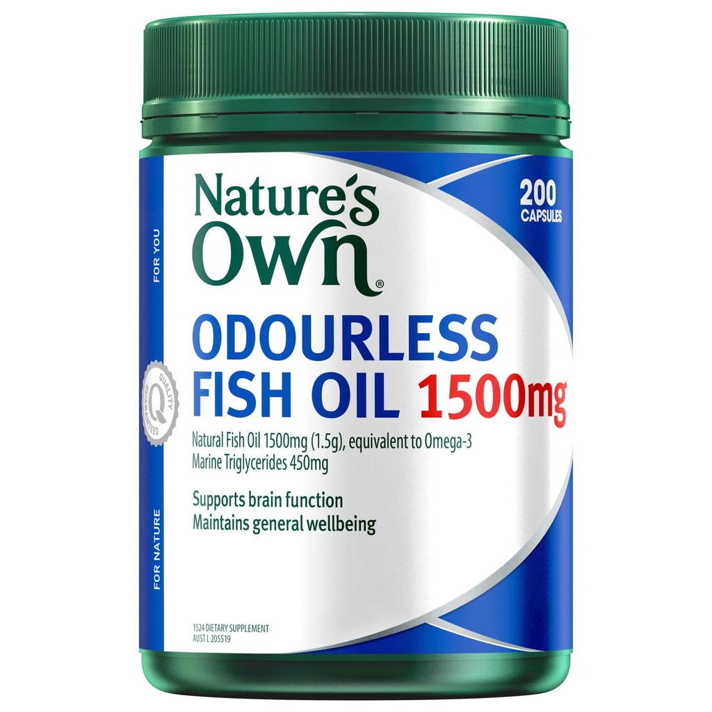 성격의 자신의 Omega 3 고강도 무취 물고기 기름 1500 MG x 200 모자