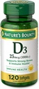 성격 Bounty 비타민 D3 1000 100 mg 연약한 젤, 120 조사