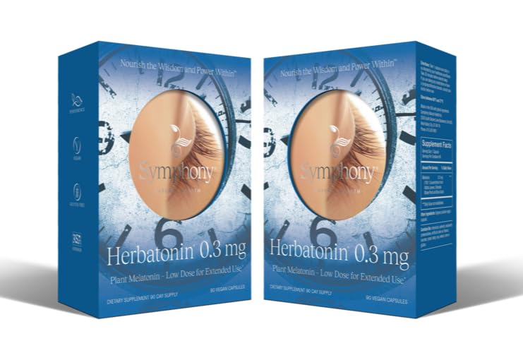 Herbatonin® 0.3 mg – 최초의 식물 기반, 천연 멜라토닌 보충 (Phyto-Melatonin) - 낮은 복용량 수면 보조, Circadian Rhythm 및 세포 건강 지원 - 180 캡슐 (180 일 공급)