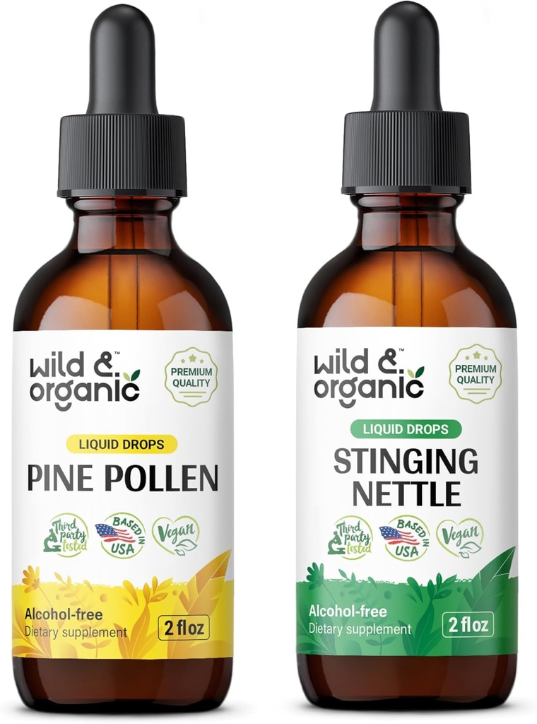 야생 & 유기 소나무 오염 Tincture 2 fl oz & Sting Nettle Root Tincture 2 fl oz