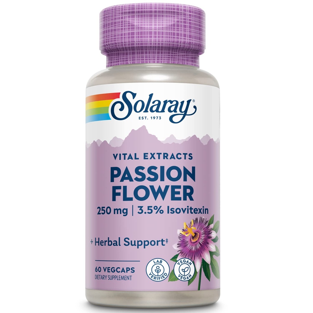 Solaray 열정 꽃 추출물 보충교재, 250 mg | 60 조사