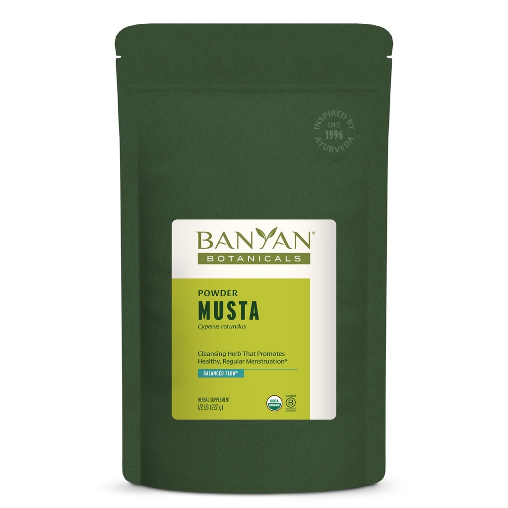 Banyan Botanicals Musta Powder – 유기 Cyperus Rotundus – 천연 Ayurvedic Herbal Menstruation Supplement – Liver Health Supplement 및 Digestion Aid* – 1⁄2 lb. – 비 GMO Sustainably Sourced Vegan