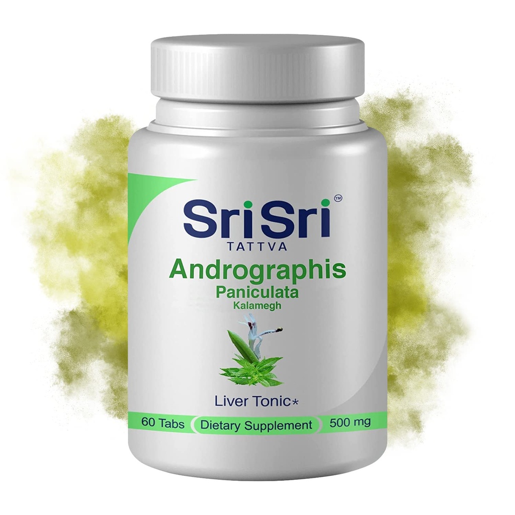 Andrographis Paniculata 보충제 - 60 정제 공장 기반 초본 호흡 웰니스 - 면역 강화 정제 - 500 Mg 유기 녹색 Chiretta 허브