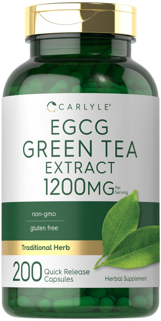 Carlyle EGCG 녹차 추출물 보충교재 | 1200mg | 200의 캡슐 | Non-GMO와 글루텐 무료