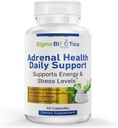 Sigma Biotics Adrenal Health Daily Support - Adaptogenic Herbs, Vitamins 및 Amino Acid와 Adrenal Support 보충 - 에너지 및 활력을위한 비 GMO Adrenal Complex - 60 캡슐