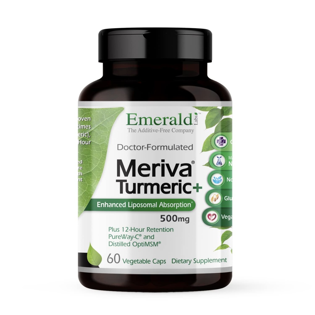 Emerald Labs Meriva Turmeric Plus - Meriva Turmeric, PureWay-C 비타민 C 및 OptiMSM - 관절 건강 및 면역 반응 지원 - 60 야채 캡슐 (60 일 공급까지)