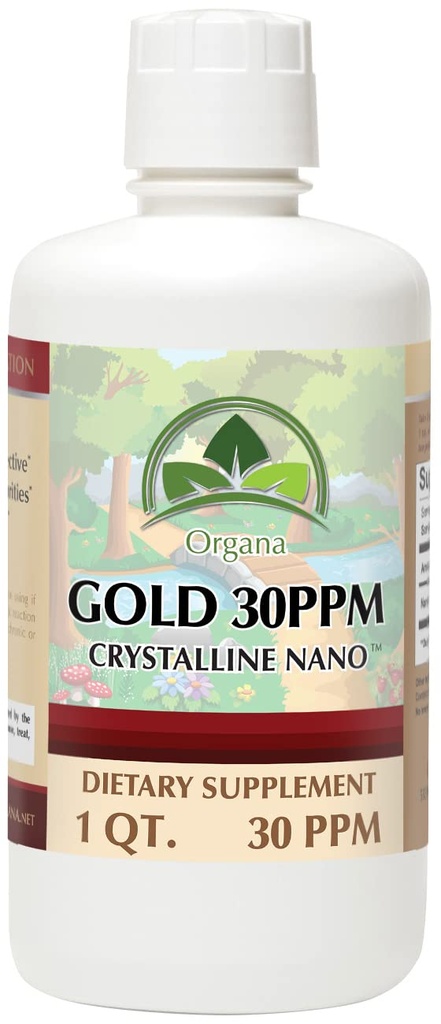 Organa 순수한 크리스탈 액체 금 보충교재 - 30 PPM - 콜로이드 무기물 32 Ounce