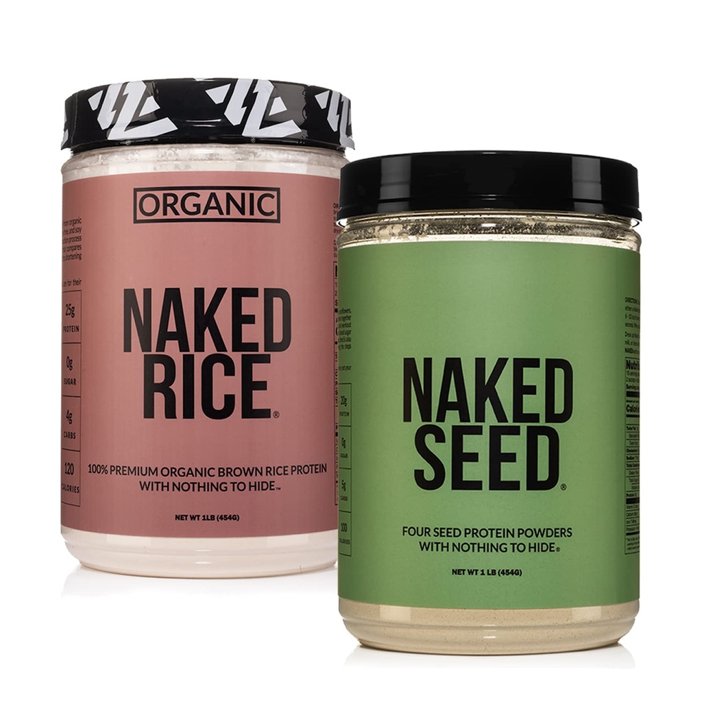 NAKED Vegan Protein 번들 씨앗과 1LB 쌀