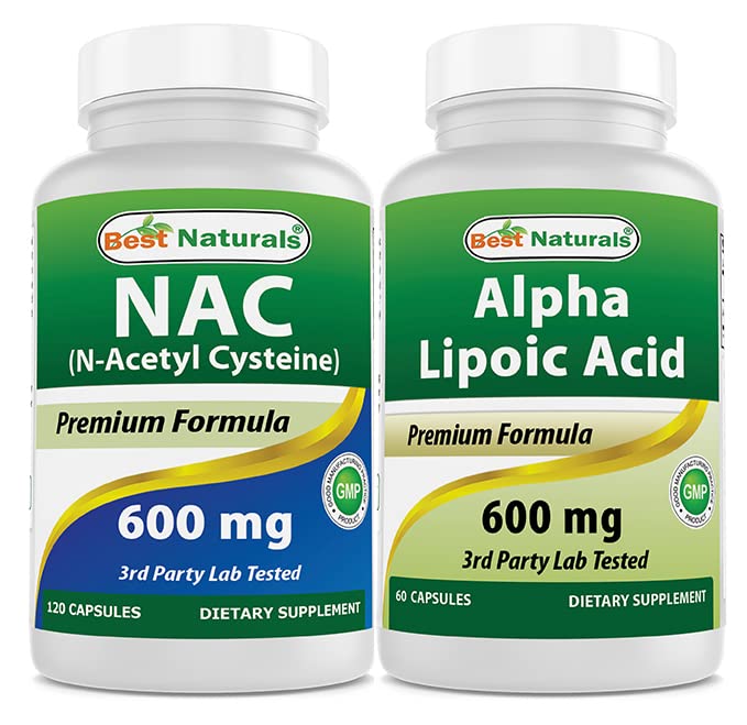 제일 자연적인 NAC 600 mg & 알파 Lipoic 산 600 mg