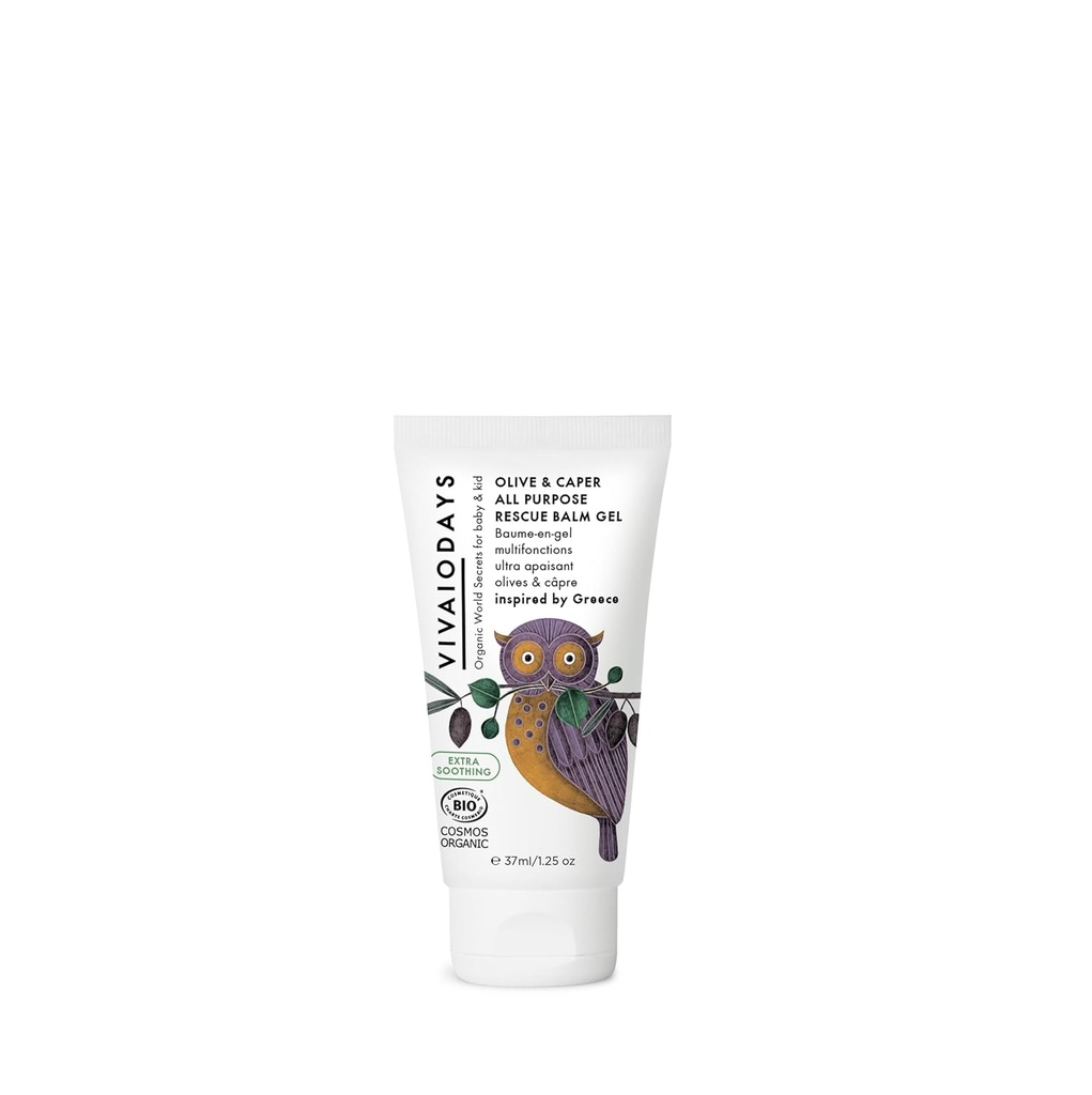 VIVAIODAYS Olive & Caper All Purpose EXTRA Soothing Rescue Balm Gel for Dry, Irritated & Sensitive Baby & Adult Skin. Little Goes Long Way. 1.25 oz. | 37 ml.