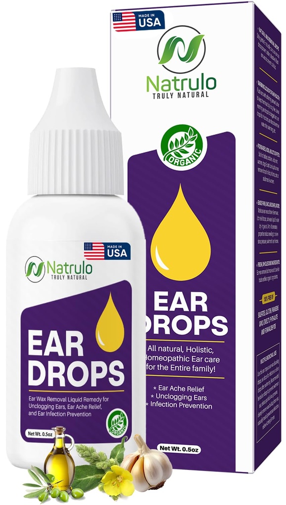 귀 감염을위한 자연 귀 드롭 - 성인, 어린이, 아기, & 애완 동물을위한 Homeopathic Eardrops - 귀 통증, Swimmer 's Ear, & Loosens Wax - 어린이 안전 귀 건강 미국에서 만든