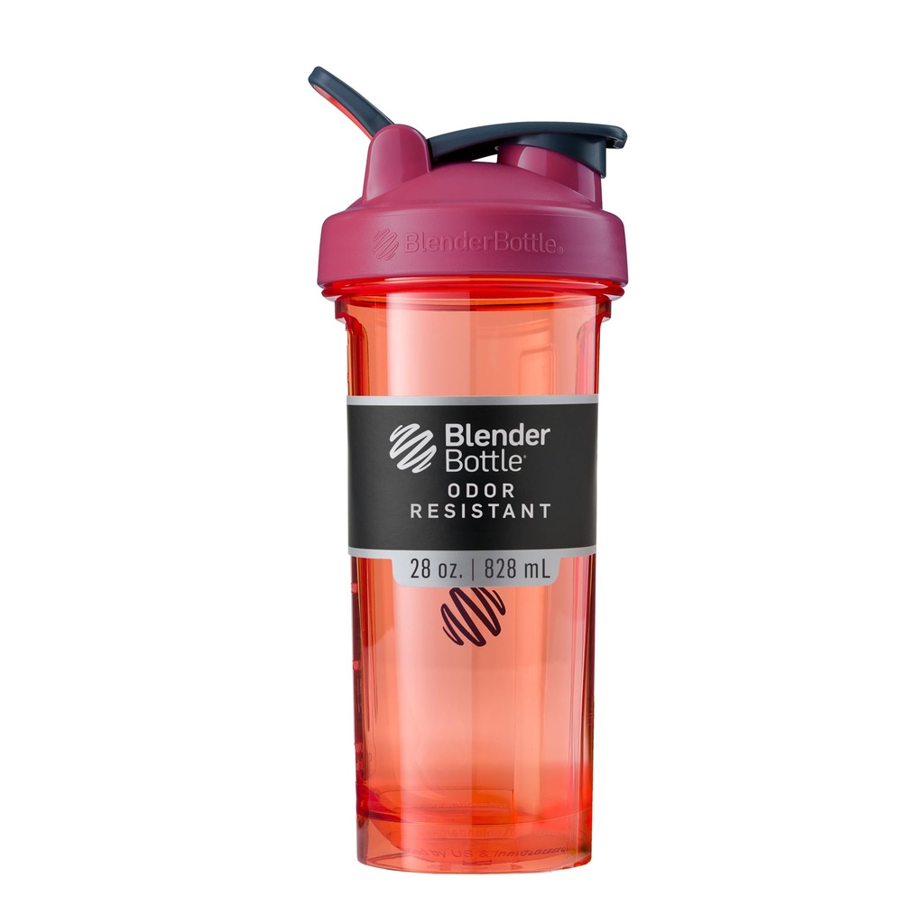 BlenderBottle Shaker Bottle Pro 시리즈 단백질 쉐이크 및 사전 운동, 28-Ounce, 풀 컬러 산호 완벽