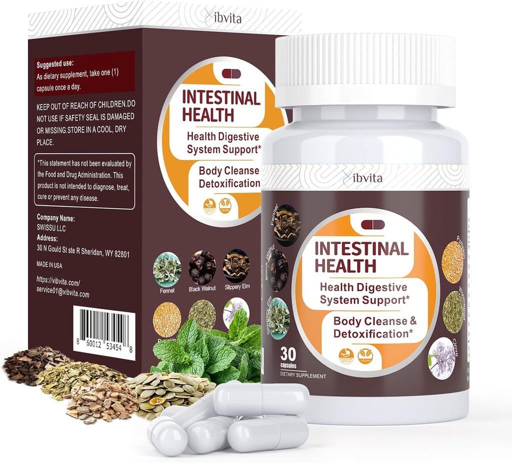 Gut Health Cleanse Detox Capsules - Wormwood, Black Walnut, Garlic Bulb, Clove Support Colon Cleanser & Digestion System for Women & Men, 30 Caps에 대한 인테스트 클리너
