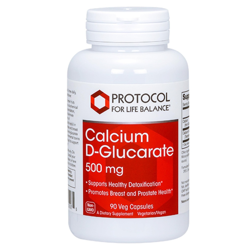 생명 균형 칼슘 D-Glucarate - 500mg 칼슘 D Glucarate - Detox 지원 - Breast & Prostate Health - Non-GMO & Dairy Free - 90 Veg Cap