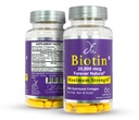 JE 자연적인 Biotin 머리 피부와 못 비타민, 비타민 C, Biotin 및 교원질은 머리가 더 빠른과 더 긴, 모든 나이를 위해, Biotin 20000mcg 최대 힘의 60의 캡슐을 성장합니다.