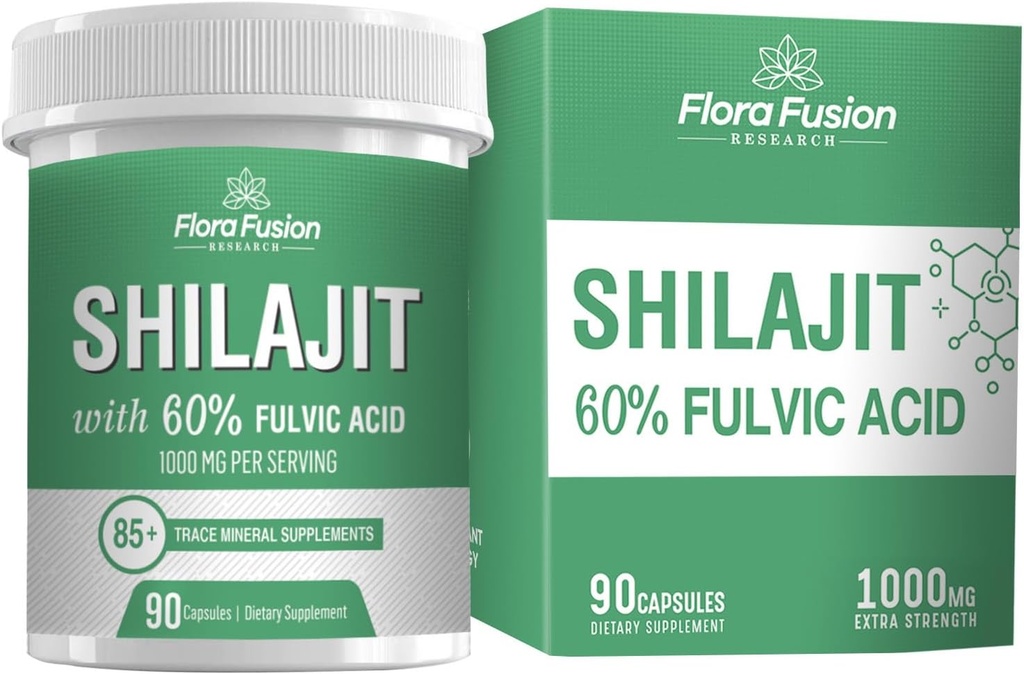 SHILAJIT 캡슐 1000mg - 풀빅 산을 가진 Himalayan Shilajit - 초본 추출물을 가진 Shilajit 보충교재 - Shilajit 보충교재 캡슐 - 남자 & 여자를 위한 Shilajit – 90의 캡슐