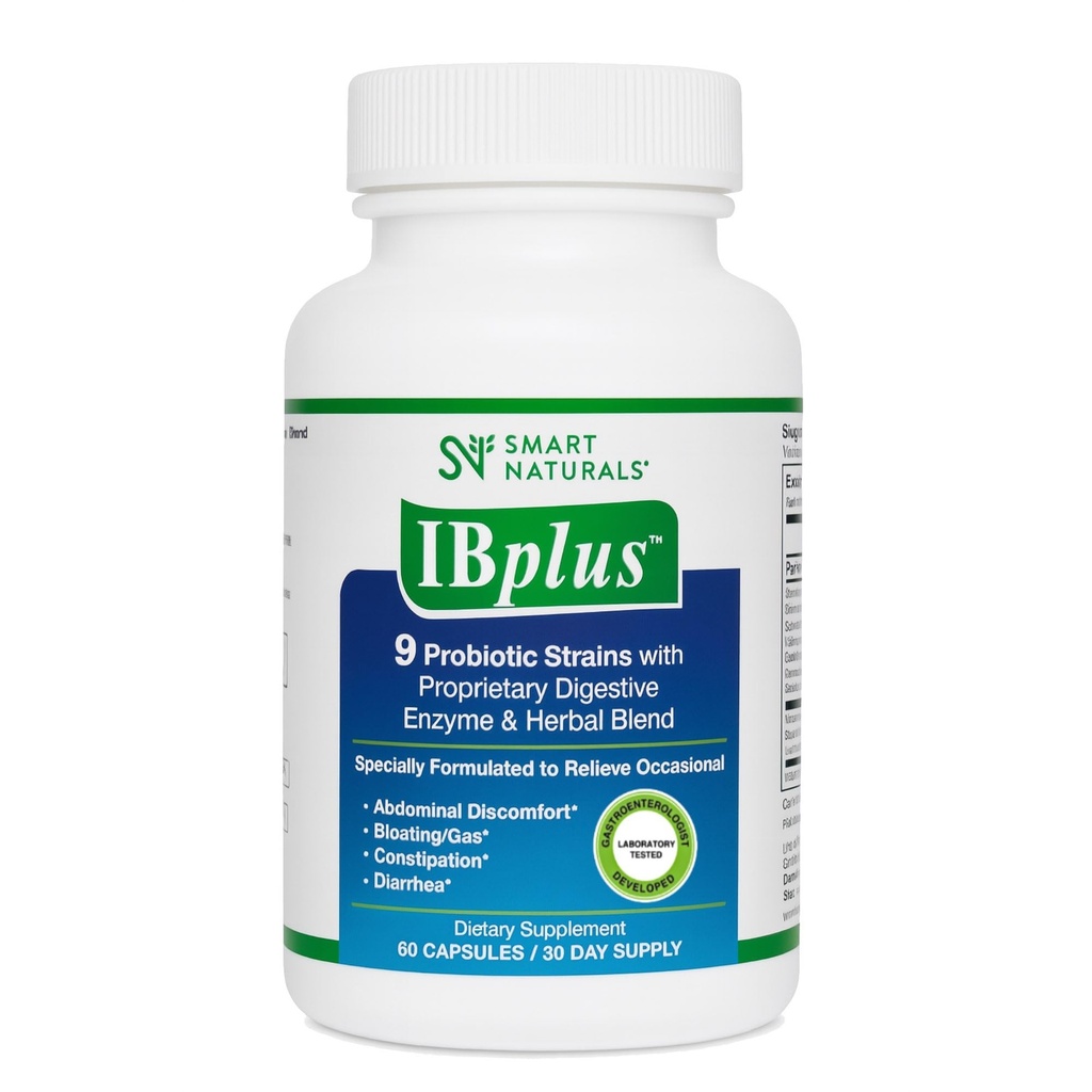 IBplus® Probiotic, Digestive Enzyme & Herbal Blend, 향상된 Formula-60 캡슐!! Irritable Bowel - Abdominal Pain, Constipation, Diarrhea, Gas/Bloating – Smart NaturalsTM의 프로프리터 공식
