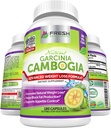 FRESH HEALTHCARE 100 % 순수 Garcinia Cambogia 추출물 - 모든 자연 식욕 억제제 및 무게 관리 지원 - 180 캡슐