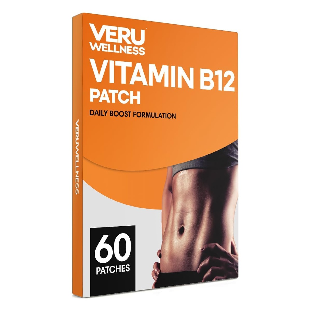 Veru Wellness B12 에너지 패치, 천연 패치 B12, Garcinia - 자동 접착 시간 릴리스 패치 (60 일)