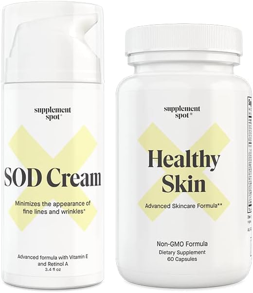 번들: SOD Superoxide Dismutase 얼굴 크림 및 건강한 피부 노화 방지 보충교재