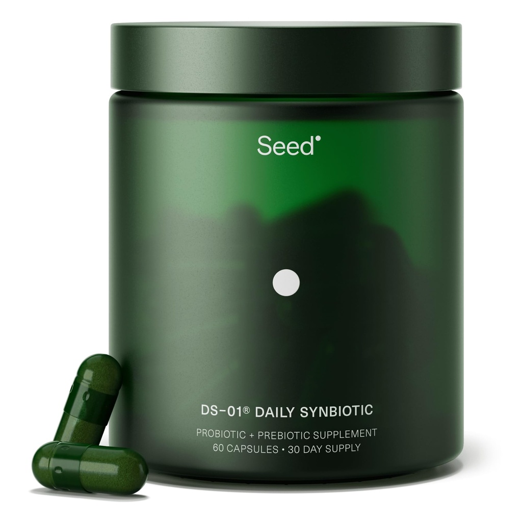 Seed DS-01 Daily Synbiotic - 여성 및 남성을위한 Prebiotic 및 Probiotic - 소화 건강, Gut Health, Immune Support, Bloating & Constipation Relief - 채식 및 유통 - 30 일 스타터 (60ct)