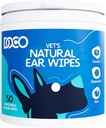 DOCO Dog Ear Cleaner Wipes Dogs & Cats Eucalyptus, Chamomile & Aloe Cat Ear Cleaner Soothes, Deodorizes & 도움말 Itchy Ears (50 개)