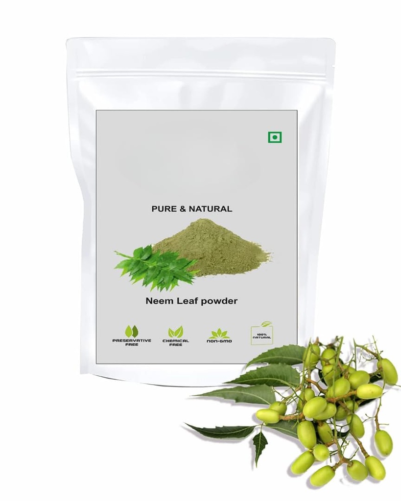 순수한 Neem 분말은 먹기 & 마시는, 피부 및 머리 영양, 탈수, 조차 피부 톤, 여드름, 여드름/머리 더 두꺼운 & 더 강한 -200 그램을 위해 남겨둡니다