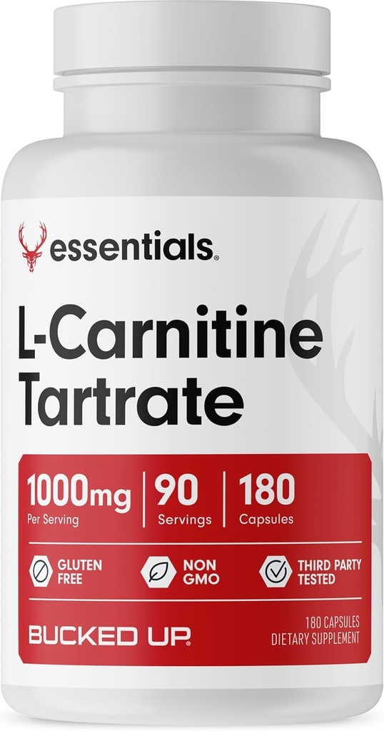 L-Carnitine Tartrate 1000mg의 정유 (90의 서빙, 180의 캡슐)를 위로 덮었습니다