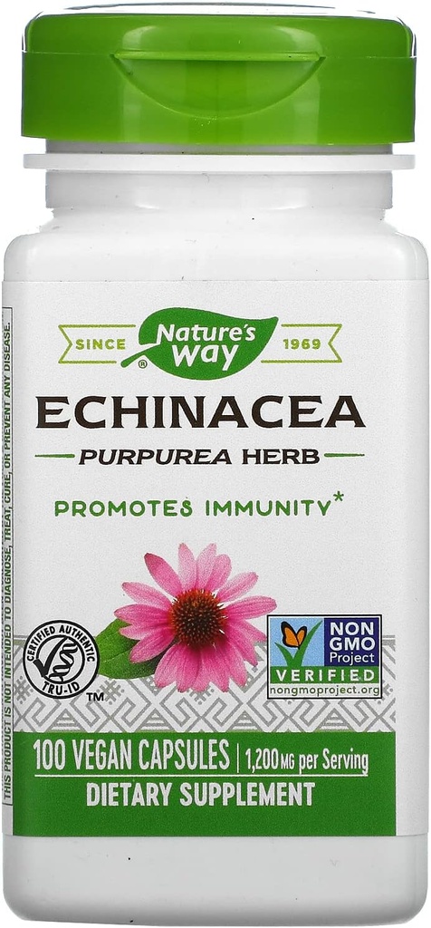 자연의 방법 Echinacea Purpurea 허브, 봉사 당 1,200 Mg, 100 조사