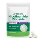 NAD 보충교재, NAD+ 니코틴아미드 Riboside Resveratrol 900mg의 건강한 세포질 기능을 위한 규정식 보충교재, NAD+ 연료 셀룰러 방어 및 Cctivates 노화 방지 유전자 80 캡슐
