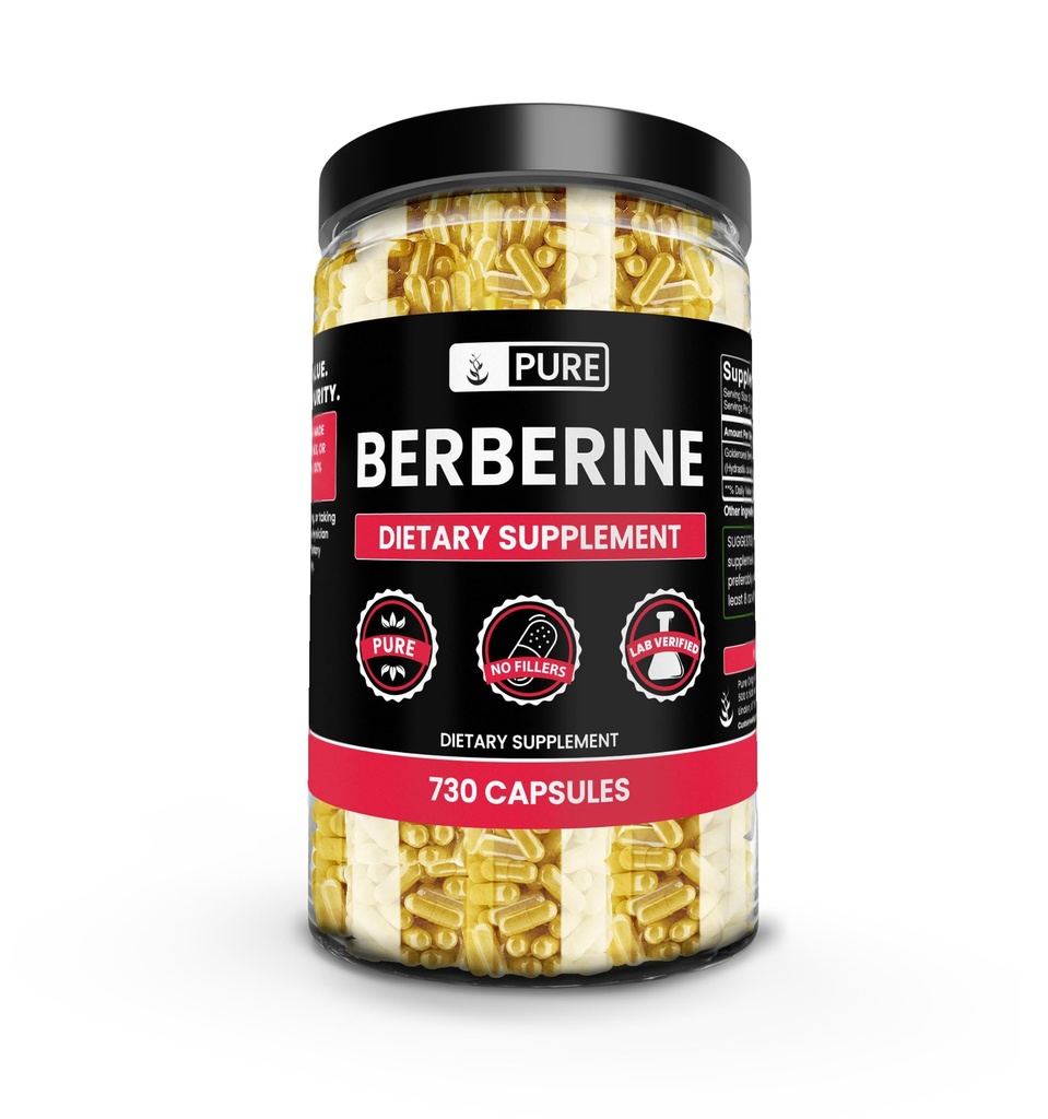 PURE ORIGINAL INGREDIENTS Berberine (730 캡슐) 마그네슘 또는 쌀 필러 없음, 항상 순수, 실험실 검증