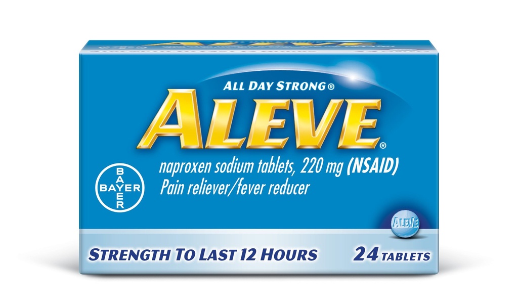 Naproxen 나트륨, 220mg (NSAID) 고통 Reliever/Fever 흡진기, 24 조사, 파랑을 가진 Aleve 정제