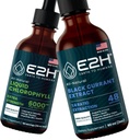 E2H : 액체 클로로필 및 천연 블랙 커런트 추출물 | Vegan, Non-GMO - 2 Fl Oz 각 (4 Fl Oz 합계) - 번들