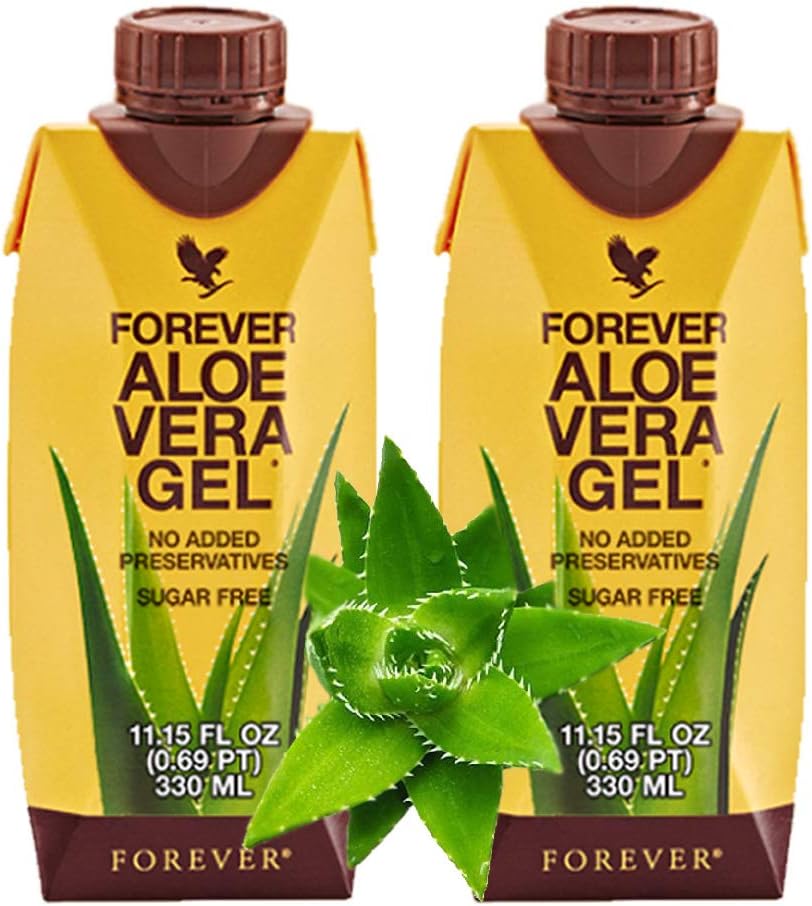영원히 생활 알로에 Vera Gel® Minis (330mL/11.15oz 각각) 99.7% 순수한 안 잎 알로에 Vera 젤, 추가된 보존제 없음. 글루텐 프리 (패킹 2)