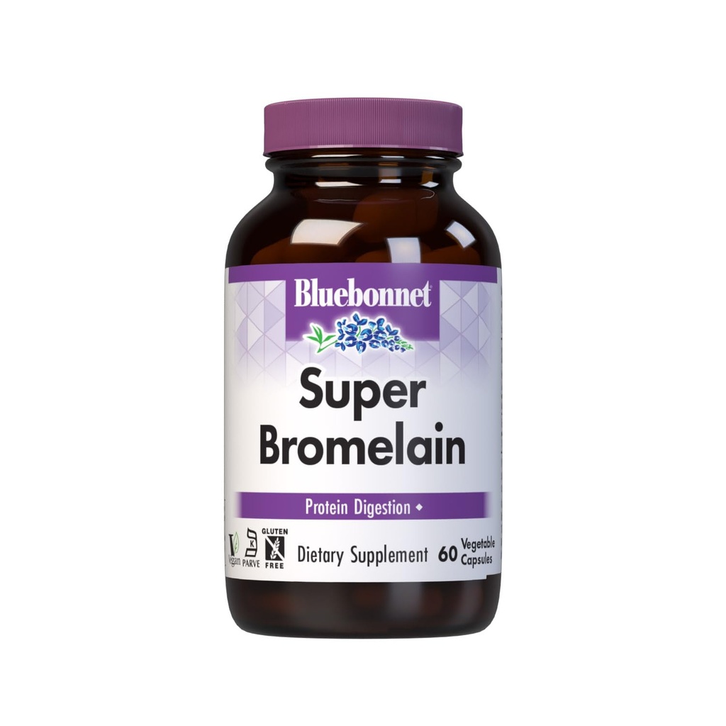 BlueBonnet 슈퍼 Bromelain 채식 캡슐, 500 mg, 60 카운트