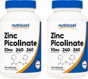 Nutricost 아연 Picolinate 50mg, 240 채식 캡슐 (2 병) - 글루텐 무료 및 비 GMO