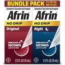 Afrin No Drip Original + Night Nasal Mist 번들 팩, Non-Drowsy, Nasal Congestion 및 Sinus 압력 구호, 성인 및 어린이 6 및 이전, .5 fl oz (팩 2)