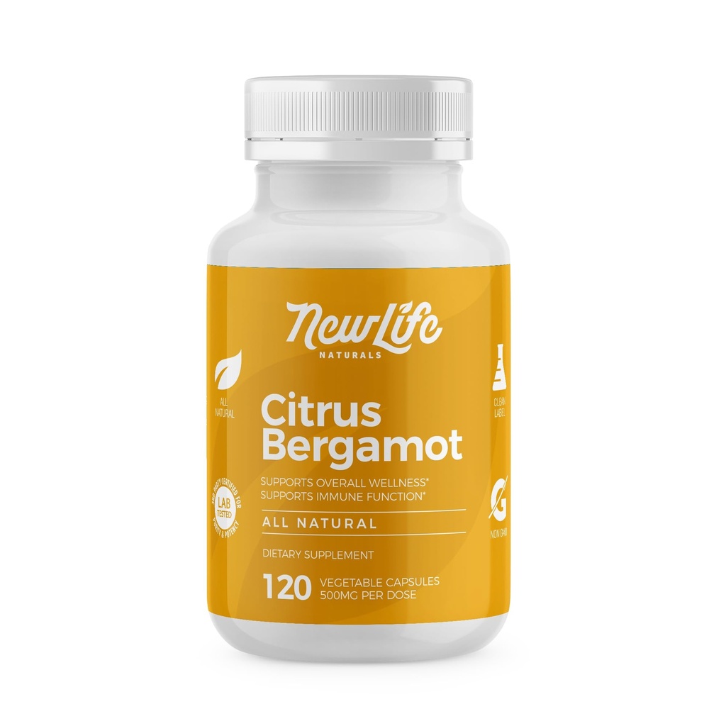 NewLife Naturals Citrus Bergamot는 콜레스테롤 지원-콜레스테롤 보충교재를 위한 500 MG를 보충합니다 - 120의 Veggie 캡슐