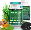 바다 모스 7000mg - 블랙 씨 오일 2000mg - Ashwagandha 1000mg - Bladderwrack 1000mg - Turmeric 1000mg - Burdock 1000mg - 비타민 C 90mg - 비타민 D3 1000IU - 여러 미네랄 350mg - 180 캡슐