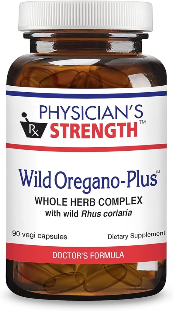 Physician의 힘 야생 Oregano 플러스 - 90의 캡슐 - 건강한 면역 체계, 소화 & 뼈 및 합동을 지원합니다 - 비 GMO - 90의 서빙