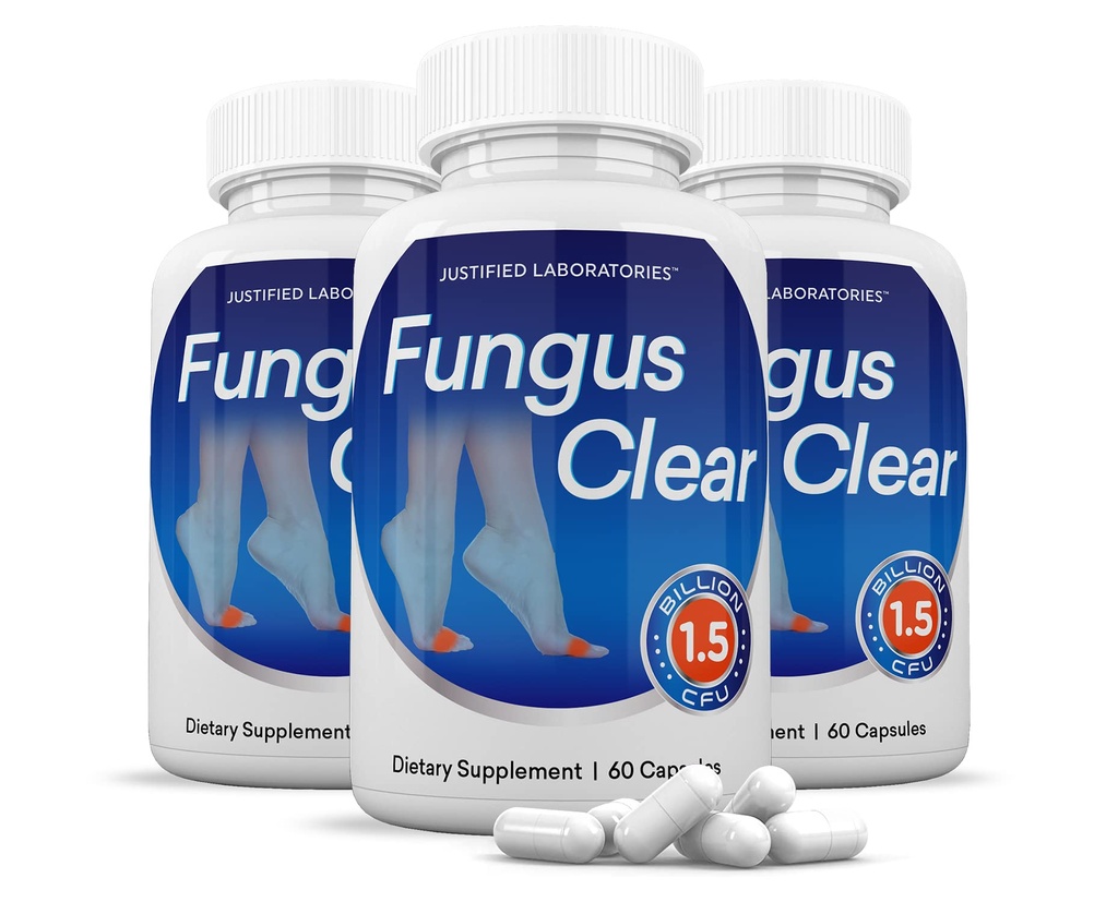 Justified Laboratories (3 팩) Fungus Clear 1.5 억 CFU Probiotic 약 180 캡슐