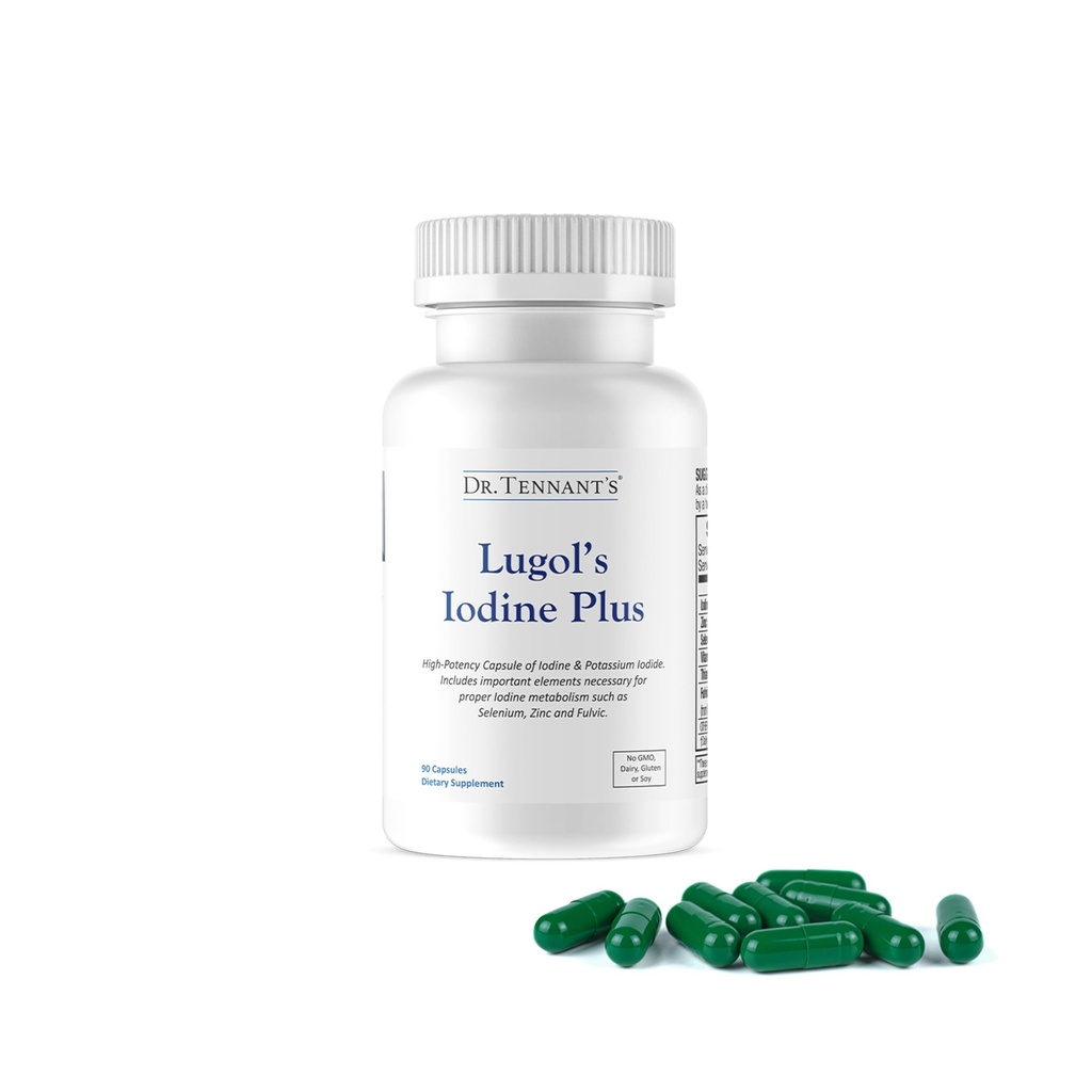 Tennant's Iodine Supplement Plus | Lugol's Iodine & Potassium Iodide with Essential Co-Factors Selenium, 아연 및 Fulvic Acid | Thyroid & Breast Health | 90 캡슐 지원