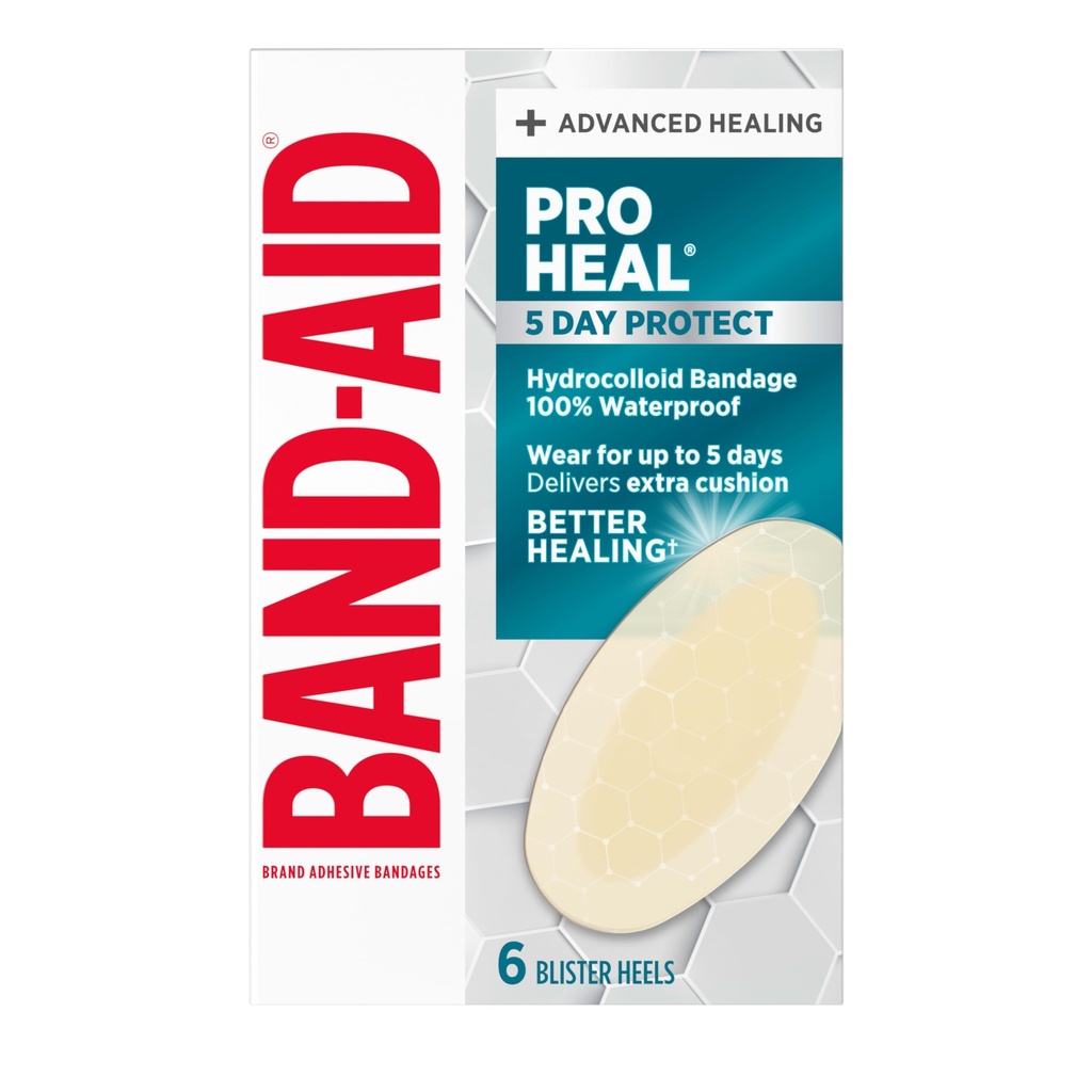 밴드 소음 상표 Heel 물집, 방수 물집 패드 및 Hydrocolloid 젤 붕대, 메마른 및 오래 견딘, 6 ct를 위한 수력 물개 접착성 붕대